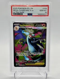 Mega Charizard X EX 109/094 Ultra Rare Phantasmal Flames Pokemon PSA 10 - Image 1