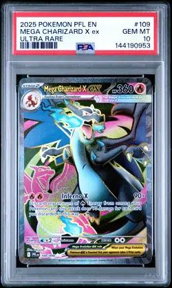 Mega Charizard X EX 109/094 Ultra Rare Pfl En-phantasmal Flames Pokemon PSA 10 - Image 1