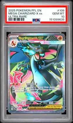 Pokemon Mega Charizard X ex 109/094 Phantasmal Flames Ultra Rare PSA 10 Gem Mint - Image 1