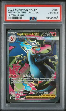 Pokemon Mega Charizard X ex 109/094 Phantasmal Flames Ultra Rare Holo PSA 10 - Image 1