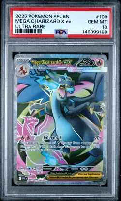 Pokemon Mega Charizard X EX Ultra Rare Holo 109/094 Phantasmal Flames PSA 10 - Image 1