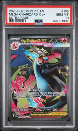Pokemon Mega Charizard X EX Ultra Rare Holo 109/094 Phantasmal Flames PSA 10!! - Image 1