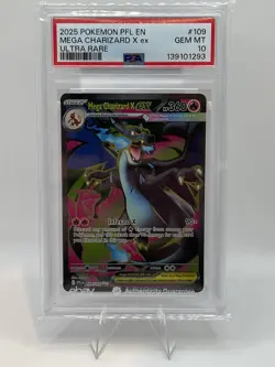 Pokemon Mega Charizard X ex Ultra Rare Holo Me02 109/094 PSA 10 - Image 1