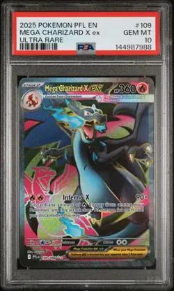 2025 Pokemon Phantasmal Flames Mega Charizard X Ex 109/094 Ultra Rare PSA 10 - Image 1