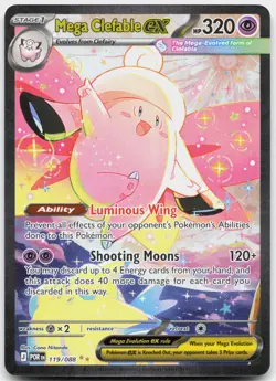 Mega Clefable ex 119/088 Holo Special Illustration Rare Perfect Order Pokemon NM - Image 1