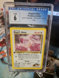 Pokemon Card - 1st Edition Koga's Ditto Gym Challenge 10/132 Holo CGC 6 DPS 29 - Image 1