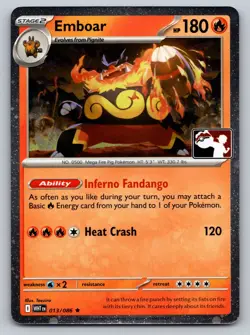 Emboar Holo Rare Prize Pack Series Cards 013/086 NM - Image 1