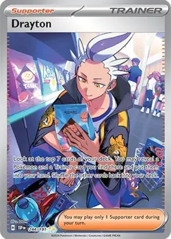 Drayton 244/191 Trainer SIR Surging Sparks Pokemon Card - Image 2