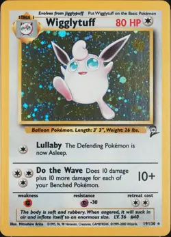 Wigglytuff - 19/130 - Pokemon Base Set 2 2000 Holo Rare Card Mint M - Swirl 🌀 - Image 1