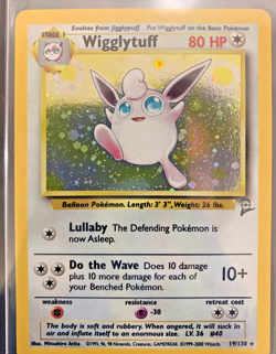 Wigglytuff - 19/130 - Pokemon Base Set 2 2000 Holo Rare Card Mint M - Swirl 🌀 - Image 4