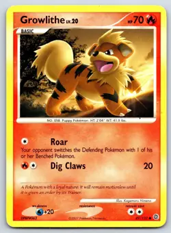 Growlithe - DP Secret Wonders 89/132 Kagemaru Himeno Pokemon 151 Card HP - Image 1