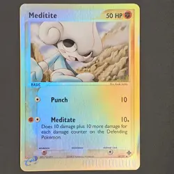 Pokemon Meditite 37/97 Dragon Reverse Holo E-reader - Image 1
