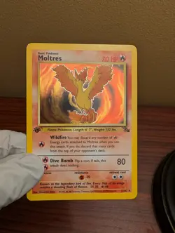Pokemon TCG Moltres 12/62 Fossil 1st Edition Holo Rare EN 1999 70HP - Image 4