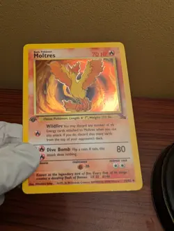 Pokemon TCG Moltres 12/62 Fossil 1st Edition Holo Rare EN 1999 70HP - Image 5