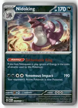 Nidoking 034/165 Rare 151 Pokemon Reverse Holo Near Mint - Image 1