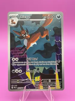 Pokemon TCG Thievul 092/084 Pitch Black Mega IR art Rare NM Brand New Fresh - Image 1