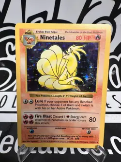 Ninetales [Shadowless] #12/102 Pokemon Base Set MP - Image 1