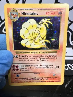 Ninetales [Shadowless] #12/102 Pokemon Base Set MP - Image 3