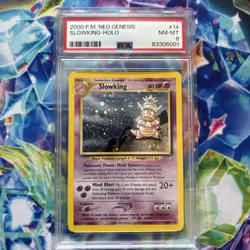 2000 POKEMON NEO GENESIS #14 SLOWKING-HOLO PSA 8 - Image 1