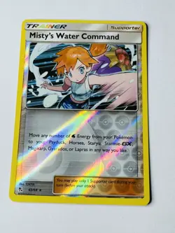Misty's Water Command 63/68 Reverse Holo Hidden Fates NM Pokemon TCG - Image 1