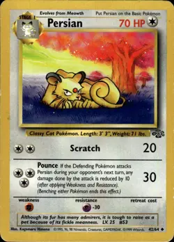 Persian 42/64 Uncommon Jungle Pokemon Unlimited Near Mint - Image 1