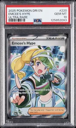 2025 POKEMON DRI EN-DESTINED RIVALS ULTRA RARE #220 EMCEE'S HYPE PSA 10 - Image 1