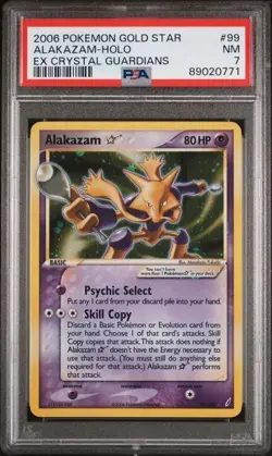 Pokemon Gold Star Alakazam 99/100 - PSA 7 NM - EX Crystal Guardians Holo RARE - Image 1