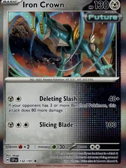 Iron Crown 132/191 Rare Surging Sparks Pokemon Holo Near Mint - Image 1