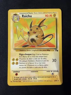 German Raichu Pokemon Non Holo Rare 29/62 Fossil Set LP - Image 1