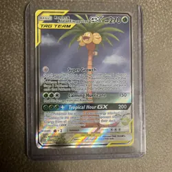 Pokemon TCG Holo Ultra Rare Rowlet and Alolan Exeggutor GX Tag Team - Image 1