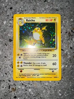 Pokemon TCG Cards Raichu 14/102 Base Set Holo Rare - Image 3