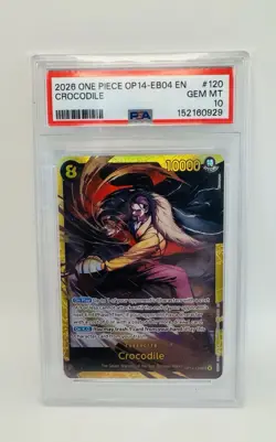 2026 One Piece OP14-EB04 EN OP14-120 Crocodile SEC PSA 10 GEM MINT - Image 1