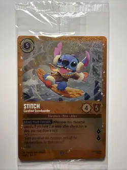 SEALED Stitch Carefree Snowboarder 42/P3 Promo Glimmer Foil NM Disney Lorcana - Image 1