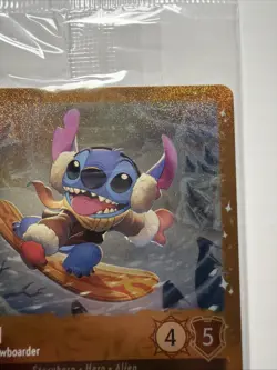 SEALED Stitch Carefree Snowboarder 42/P3 Promo Glimmer Foil NM Disney Lorcana - Image 4