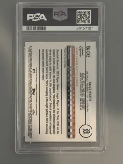2024 TOPPS CHROME UPDATE RC AUTO Black White Diamond COLT KEITH PSA 10 #RACKE - Image 2