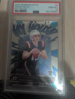 2024 Donruss Optic Drake Maye My House PSA Mint 10 - Image 1