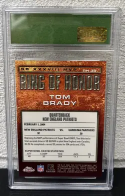 2004 Topps Chrome Tom Brady Ring Of Honor Graded Gem Mint 10 - Image 2