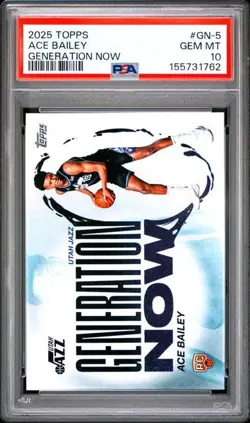 2025 Topps Ace Bailey PSA 10 GEM ROOKIE RC Generation Now #GN-5 Utah Jazz - Image 1