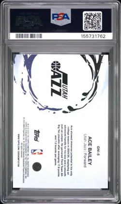 2025 Topps Ace Bailey PSA 10 GEM ROOKIE RC Generation Now #GN-5 Utah Jazz - Image 2