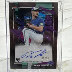 2026 Topps Finest Rookie Trey Yesavage Black Geo Ref Autograph 1/10 FIRST PRINT - Image 2