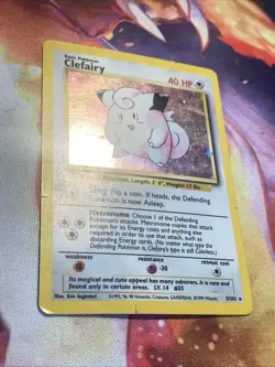 Clefairy 5/102 Holo Base Set Unlimited Rare Pokemon TCG Card Vintage - Image 3
