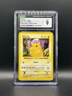 CGC 9 MINT Pokemon Pikachu Red Cheeks Shadowless 1999 Base Set Card 58/102 - Image 1