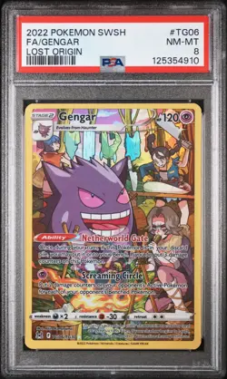 Pokemon TCG Gengar TG06/TG30 Lost Origin Trainer Gallery Card PSA 8 NM-MT - Image 1