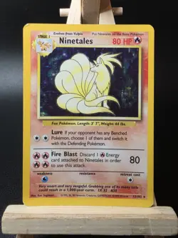 Pokemon TCG Ninetails Holo Rare Card 12/102 Base Set Unlimited 1999 WOTC LP - Image 1