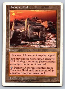 Dwarven Hold Rare Fifth Edition Magic: The Gathering Moderately Played - Image 1