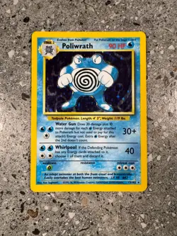 Pokemon TCG Cards Poliwrath 13/102 Base Set Holo Rare - Image 1