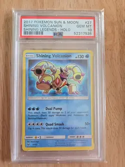 PSA 10 GEM MINT 2017 POKEMON SUN & MOON SHINING LEGENDS #27 VOLCANION Holo Card - Image 1