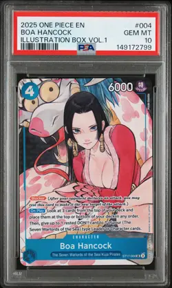 2025 ONE PIECE PROMOS ILLUSTRATION BOX VOL.1 #004 BOA HANCOCK PSA 10 - Image 1
