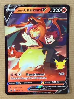 Pokemon TCG Lance's Charizard V SWSH133 Celebrations Promo Card Near Mint/Mint - Image 1