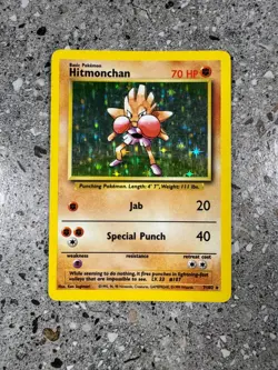 Pokemon TCG Cards Hitmonchan 7/102 Base Set Holo Rare LP-MP - Image 1